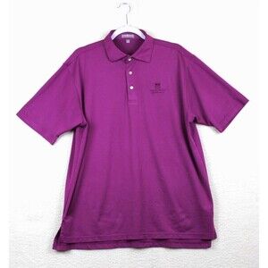 Peter Millar Summer Comfort Polo Mens Sz L  Wells Fargo Golf Championship Purple